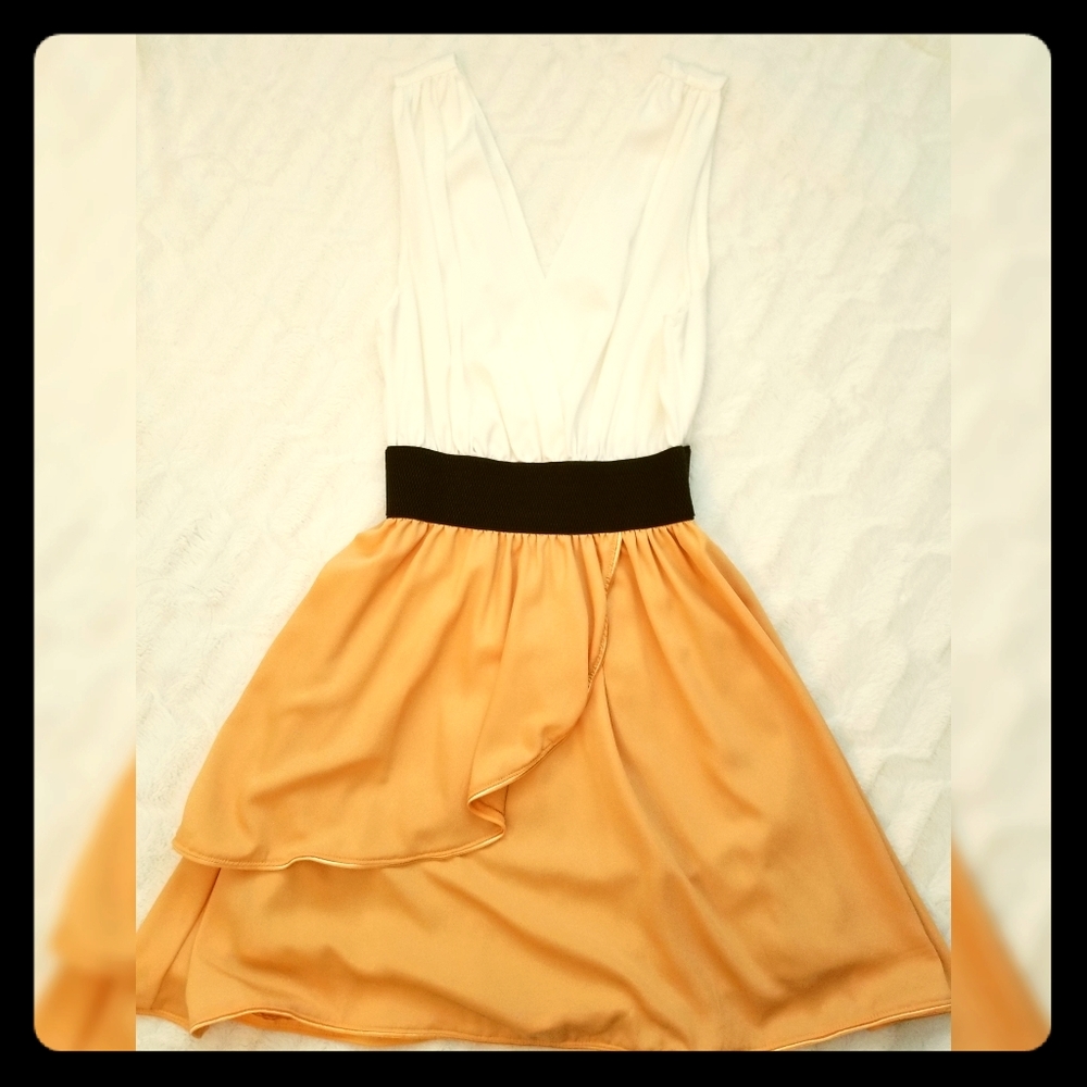 LAST CALL! Ivory & Mustard Yellow Dress